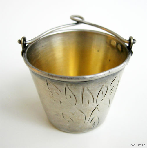 Ситечко для чая в форме ведра, серебро 875 пробы. СССР, Баку, 1969 г.