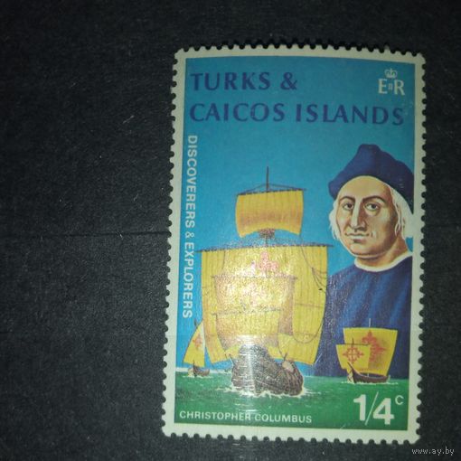 Теркс и Кайкос 1972,  КОЛУМБ, его корабль  1м  чистая