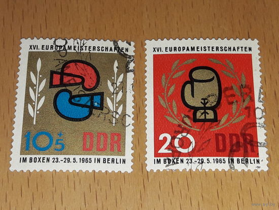 Германия ГДР 1965 Спорт. Чемпионат Европы по боксу. Полная серия 2 марки
