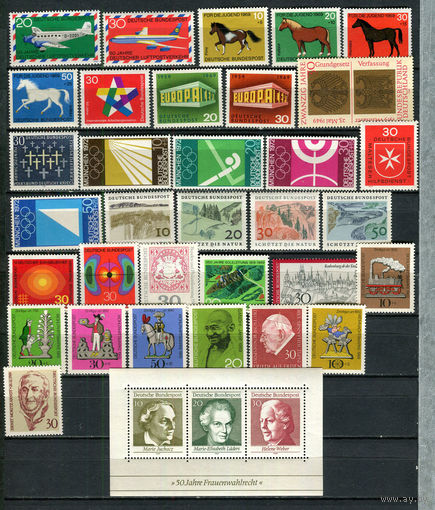 ФРГ - 1969 - Годовой набор - 33 марки и 1 блок - MNH