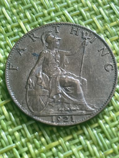 Великобритания 1 фартинг 1921 г ( Георг V )