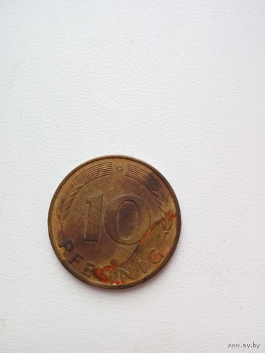 10 пфеннигов 1980G Германия КМ# 108 латунь