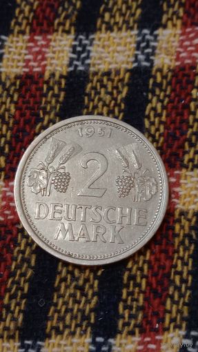Германия 2 марки 1951J
