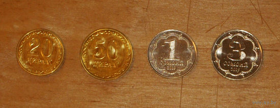 Таджикистан 2019  4 мон. ходячка 20,50 дирам, 1,3 сомони UNC