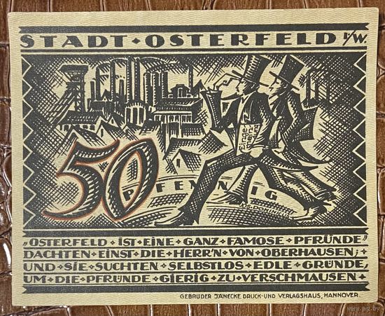 Нотгельд 50 пфеннигов 1921 год. Остерфельд. Веймарская республика