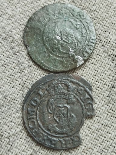 Распродажа - солид 1621г.(РИГА).,солид 1627г.,Сигизмунд III Ваза