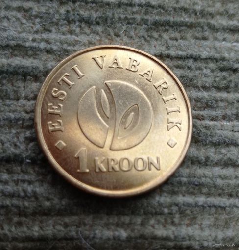 Werty71 Эстония 1 крона 2008 90 лет Эстонской республике