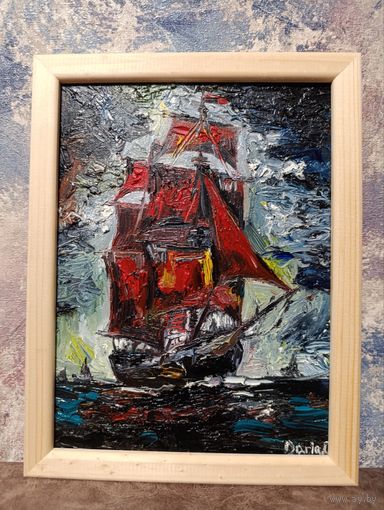 Картина маслом в рамке