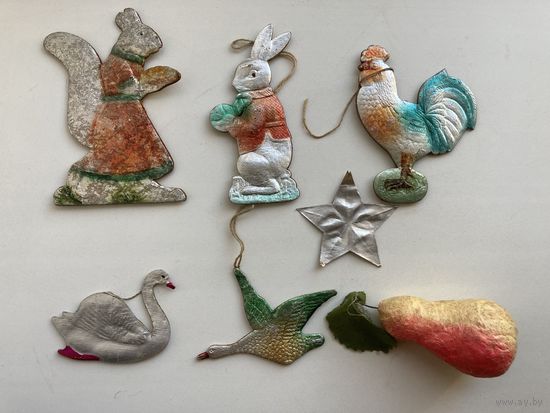 Картонаж ретро елочные игрушки