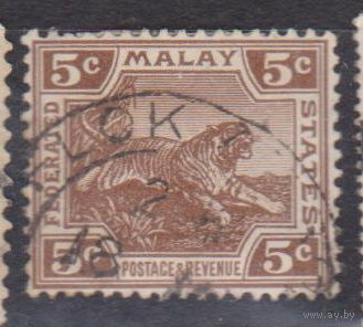 Малайя - Британская военная администрация Тигр Фауна 1922 год  лот 6