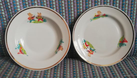 Тарелки, рисунки с поросятами, ДФЗ, СССР
