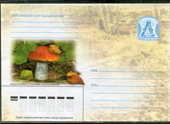 Беларусь 2006. ХМК. Конверт. Гриб подосиновик