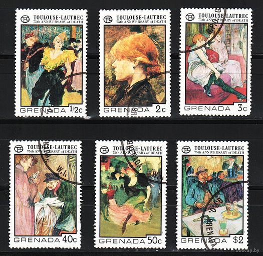 Гренада 1976, Картины, 75 лет смерти Тулуз-Лотрека, Mi 1,56, Г024