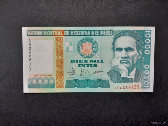 10000 инти 1988 года. Перу. UNC. Распродажа