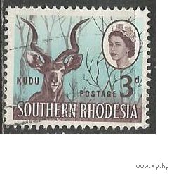 Южная Родезия. Антилопа Большой Куду. 1964г. Mi#97.