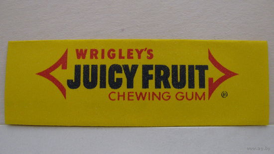Обертка от жвачки WRIGLEYS Juicy Fruit.