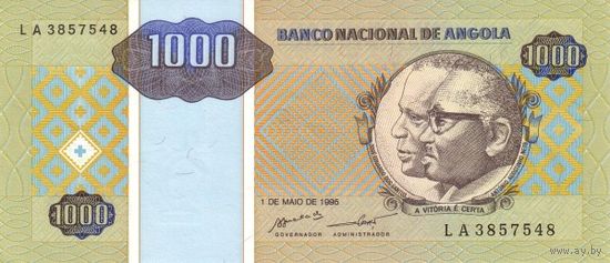 Ангола 1000 кванза образца 1995 года UNC p135