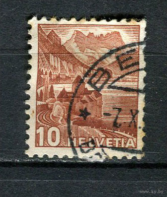 Швейцария - 1939 - Пейзажи. Шильонский замок - [Mi. 363] - полная серия - 1 марка. Гашеная.  (Лот 69EJ)-T2P22