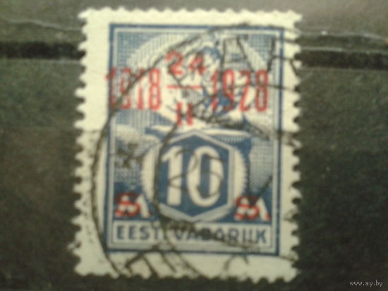 Эстония 1928 10 лет независимости, надпечатка 10с