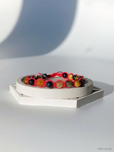Браслет с агатом и тигровым глазом