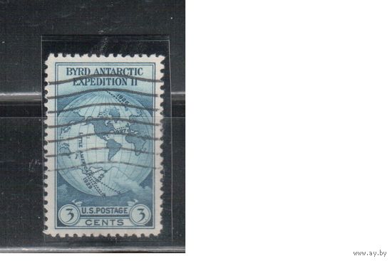 США-1933, (Скотт.733), гаш.   ,  Антарктическая экспедиция, Карта(одиночка)