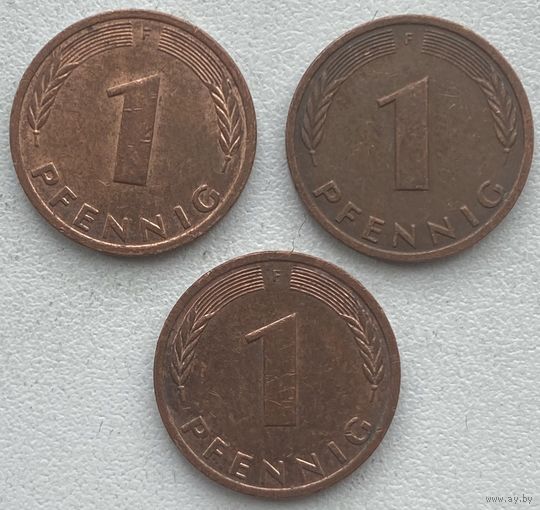 Германия 1 пфенниг 1988 г. F. Цена за 1 шт.