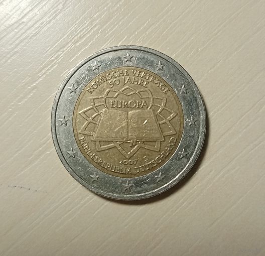 Распродажа! Германия. 2 евро 2007 D. 50 лет подписания Римского договора