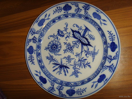 Rare! 33 см. Блюдо . Тарелка . Villeroy & Boch Dresden Мейсен . Луковый ( луковичный ) узор