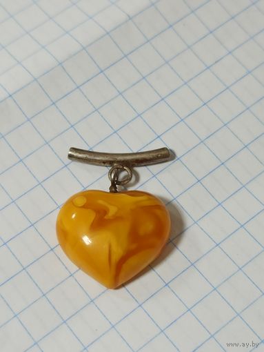 Подвеска  Кулон Янтарь Серебро ?  с 1 рубля