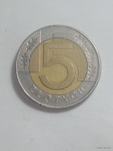 Польша 5 злотых 1994 года .