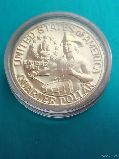 США 25 центов 1976 года, Серебро, proof.