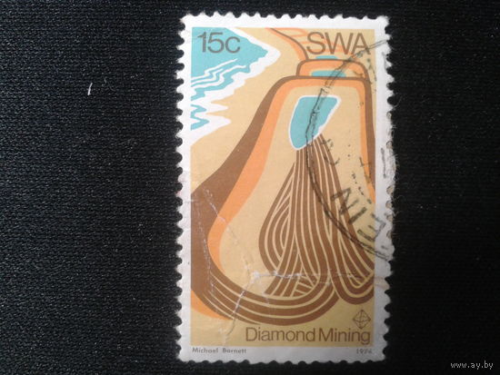 Юго-западная Африка,1974. Алмазный регион на побережье Юго-Западной Африки. Mi-10,0 евро гаш.