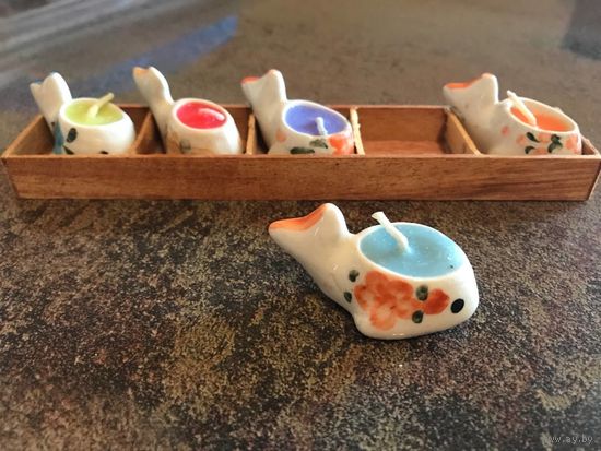 Подсвечники Свечки чайнички рыбки декор новые