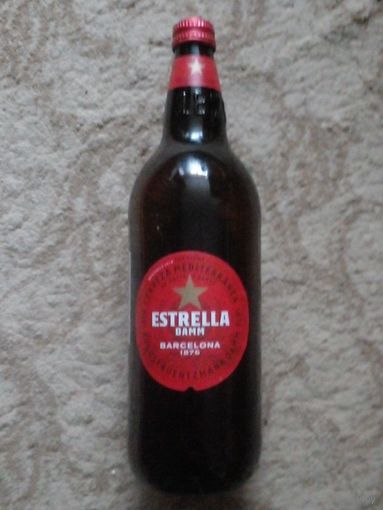 Бутылка от пива N 1 в Барселоне ,,Estrella Damm"1л.