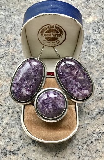 Серьги и кольцо комплект