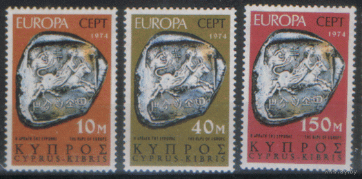 КИПР. Греч. М. 1974. Монеты на Марках. Нумизматика. ЧиСт.