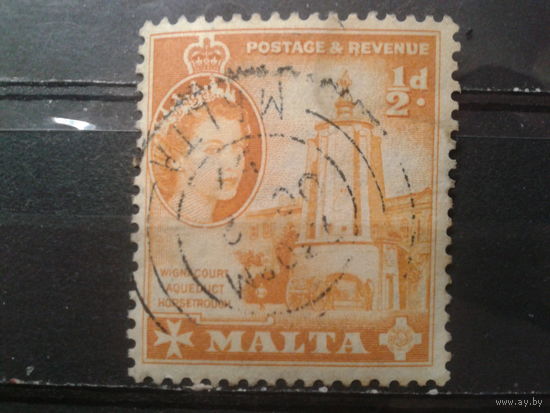 Мальта 1956 Королева Елизавета 2, акведук