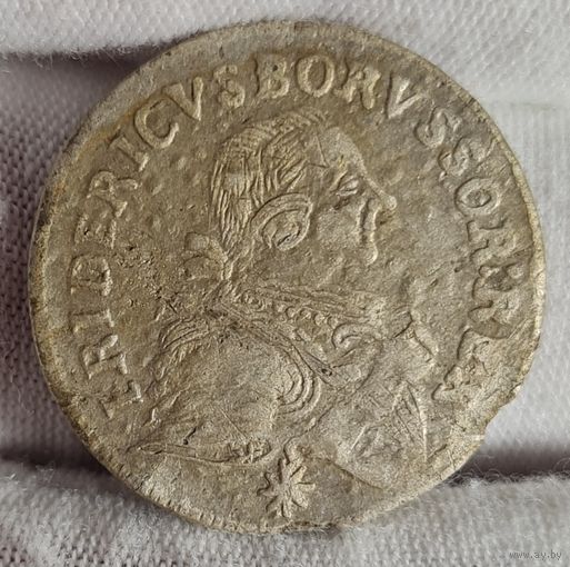 6 грошей шестак 1753 год Пруссия м.д. Е (Кёнигсберг), НЕЧАСТЫЙ!