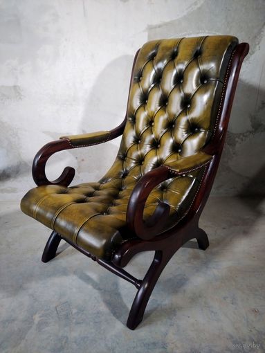 Английское кожаное кресло Честерфилд - Slipper