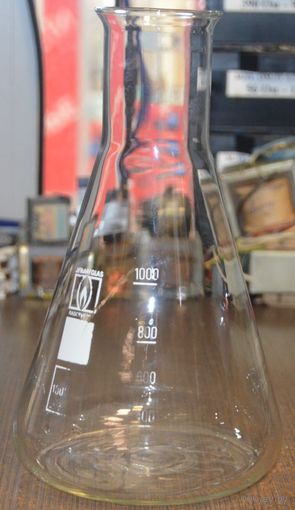 Колба химическая термостойкая RASOTHERM  ГДР 1000 м.л.( Боросиликатное стекло)