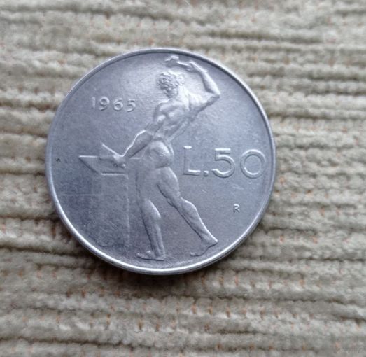 Werty71 Италия 50 лир 1965 Кузнец