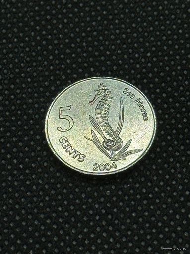 Кокосовые острова (Килинг) 5 центов 2004г.