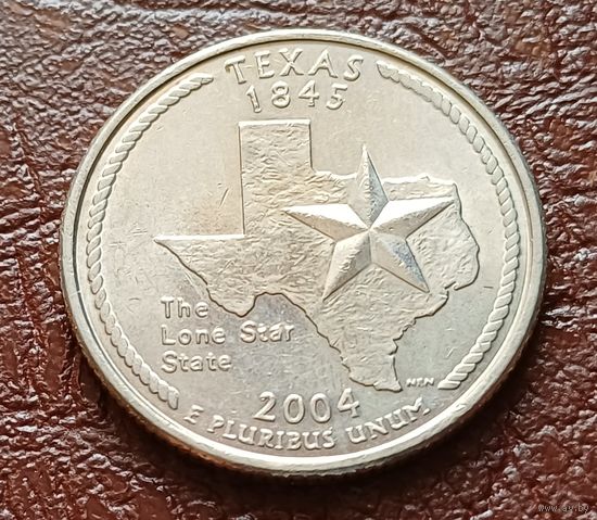 США 25 центов , Р  2004 Квотер штата Техас     ( 2-5-6 )