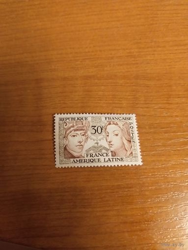 1956 Франция и Латинская Америка дружба дорогая чистая клей лёгкая наклейка выпускалась одиночкой (2-13)