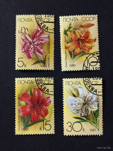 1989 СССР. Лилии. Полная серия.