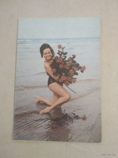 Карманный календарик. Девушка.1993 год