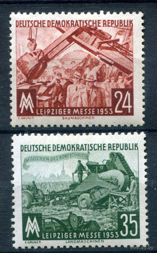 ГДР - 1953г. - Осенняя ярмарка в Лейпциге - 2 марки - полная серия, MNH [Mi 380-381]. #1-GG-14-A-1