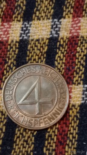 Германия 4 рейхспфеннига 1932 D