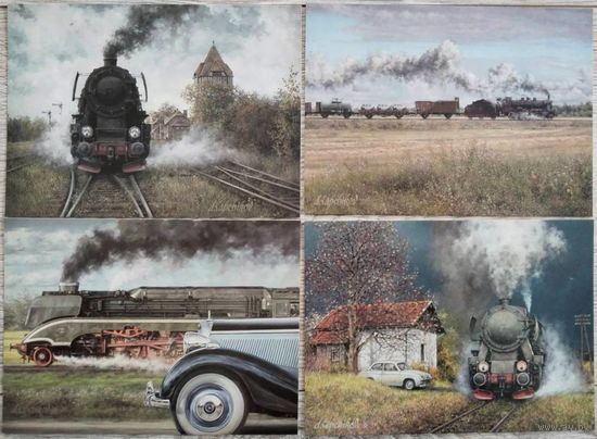 Железнодорожные локомотивы. А.Капчиков. 4 шт. Беларусь. 2017,20 гг.