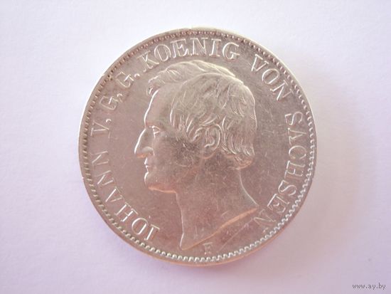 Саксония. 1 талер. 1859 г. Оригинал в капсуле.